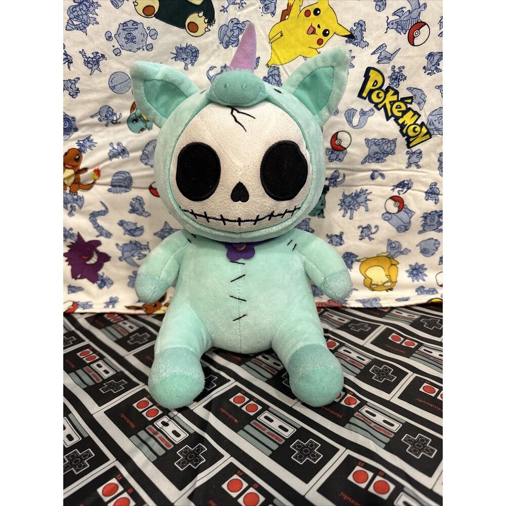 Furrybones Blue Unicorn Cute Skeleton Monster Plush Doll Toy Collectible NWT!
